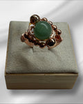 Green Chalcedony Wire Wrapped Ring (Size 4-1/2)