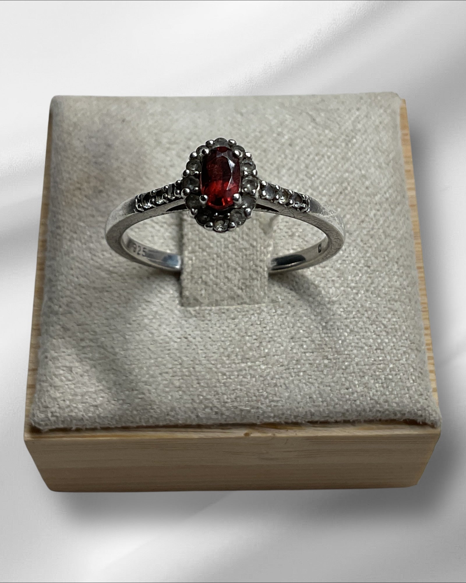 Bling Collection - Garnet Gemstone Ring (Sterling)