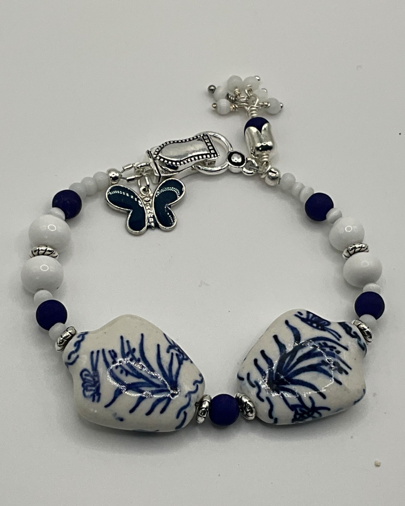 2-Piece Blue & White Porcelain Jewelry Set