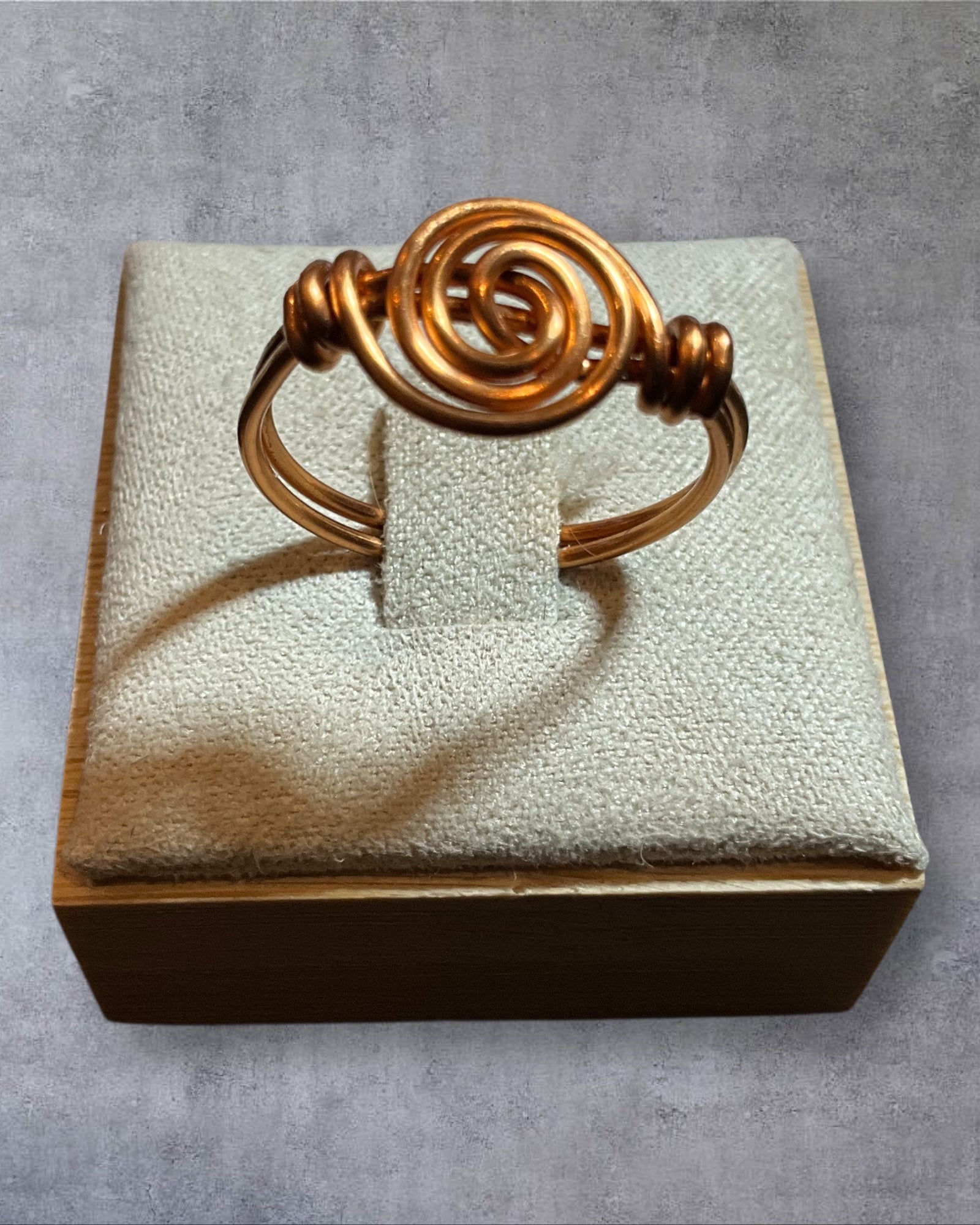 Spiral Copper Wire Wrapped Ring (Size 6)