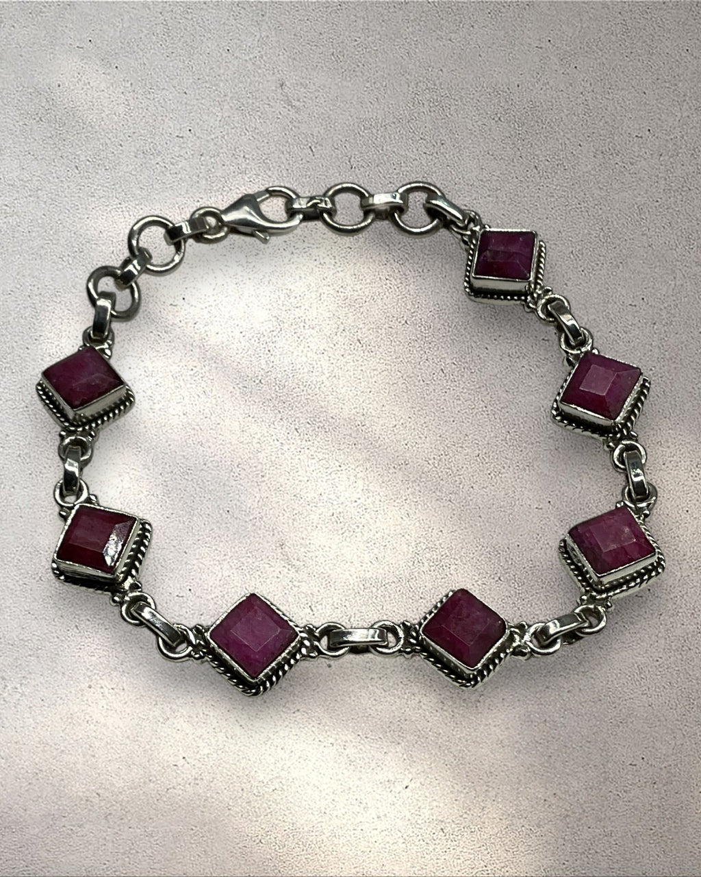 Bling Collection - Ruby Designer Bracelet (Sterling)