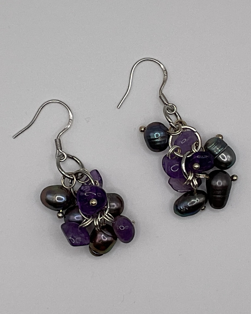 Bling Collection - Pearls & Amethyst Designer Earring (Sterling)