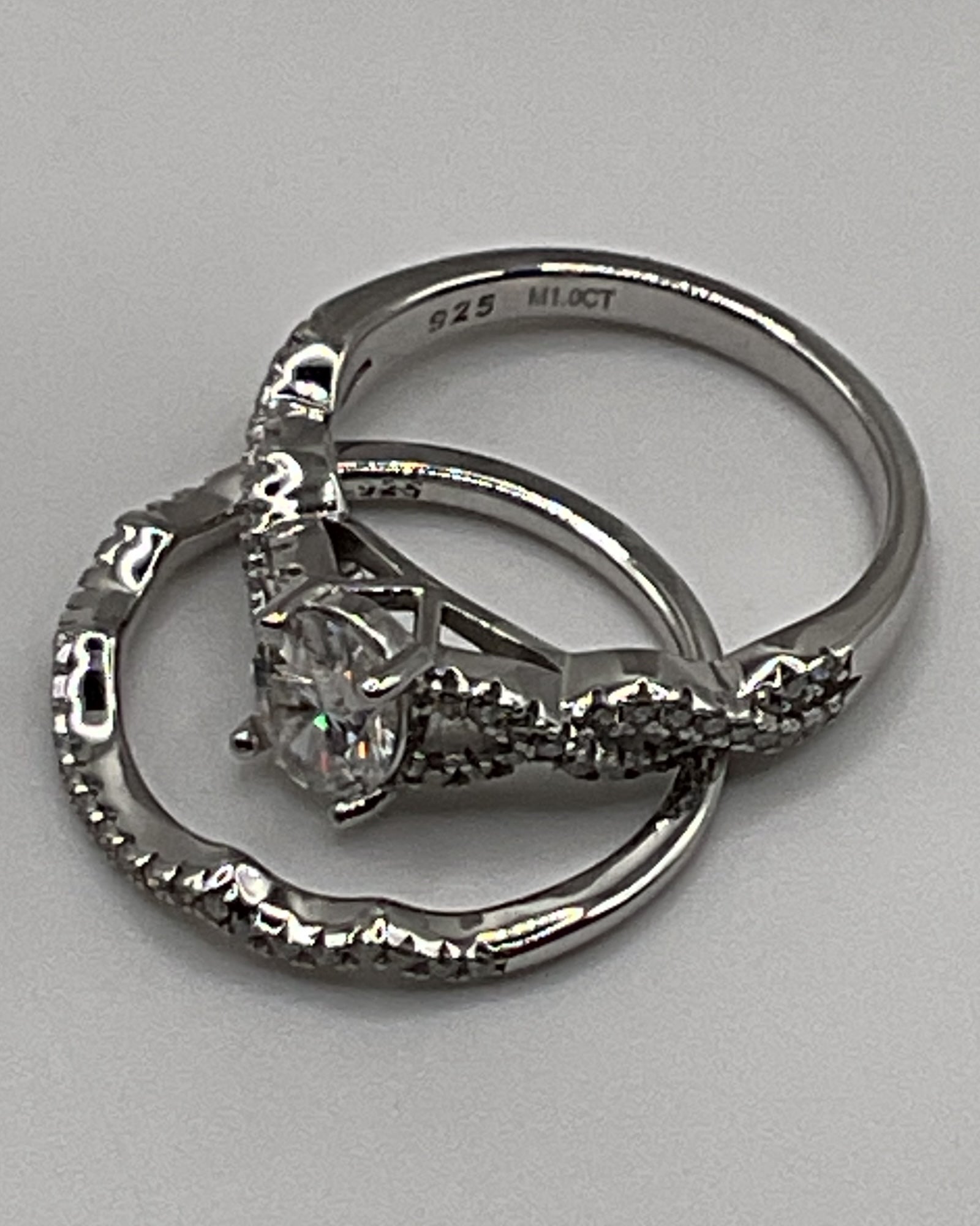 Bling Collection - Moissantie Engagement/Wedding Ring (Sterling)