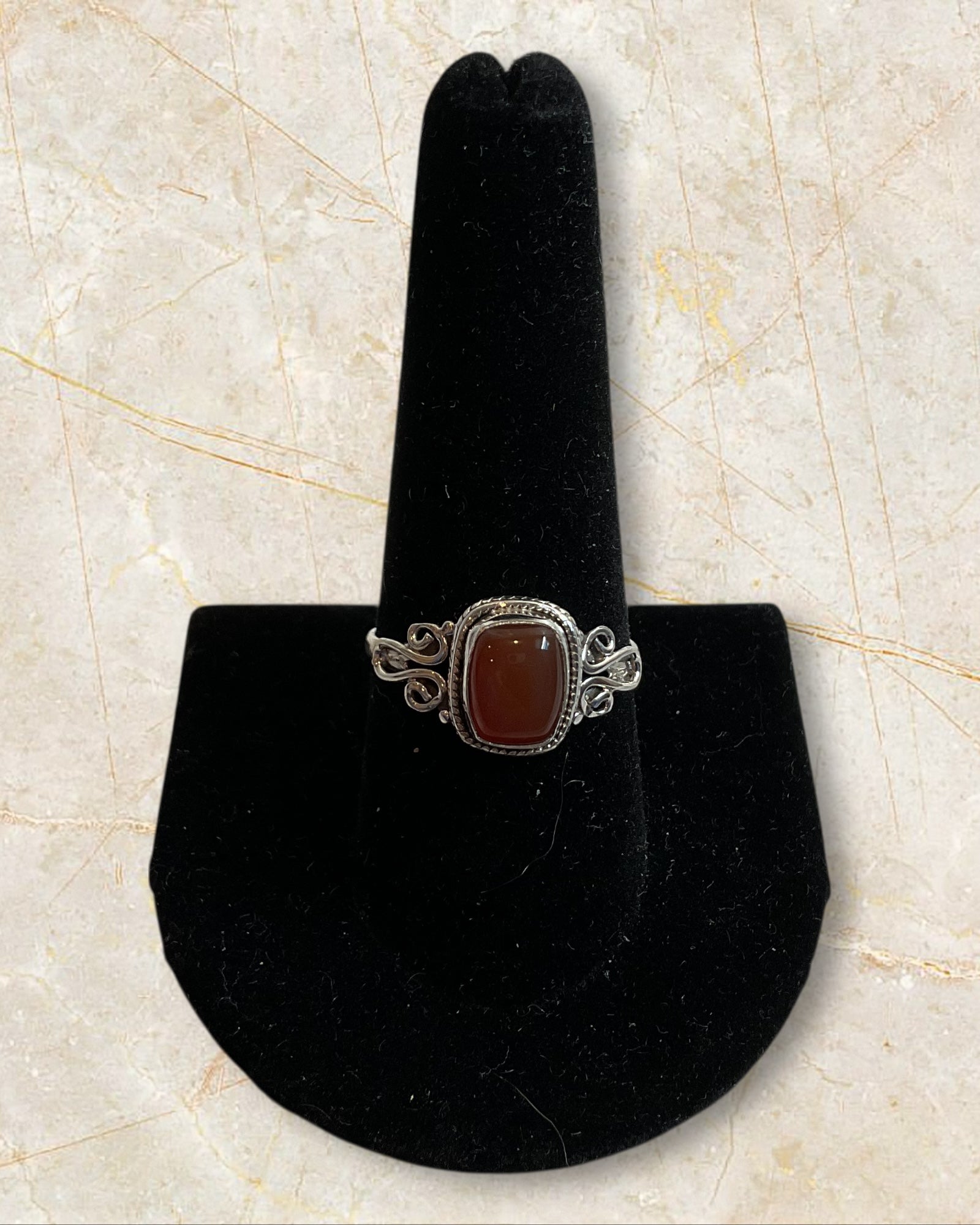 Bling Collection - Carnelian Gemstone Ring (Sterling)