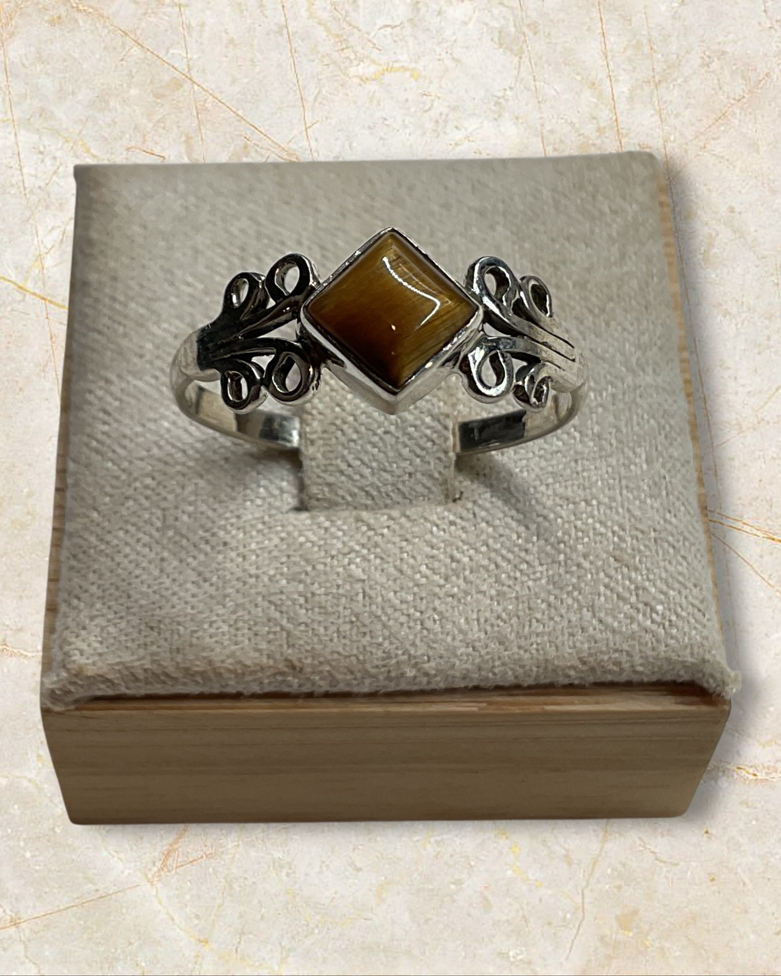 Bling Collection - Tiger Eye Gemstone Ring (Sterling)