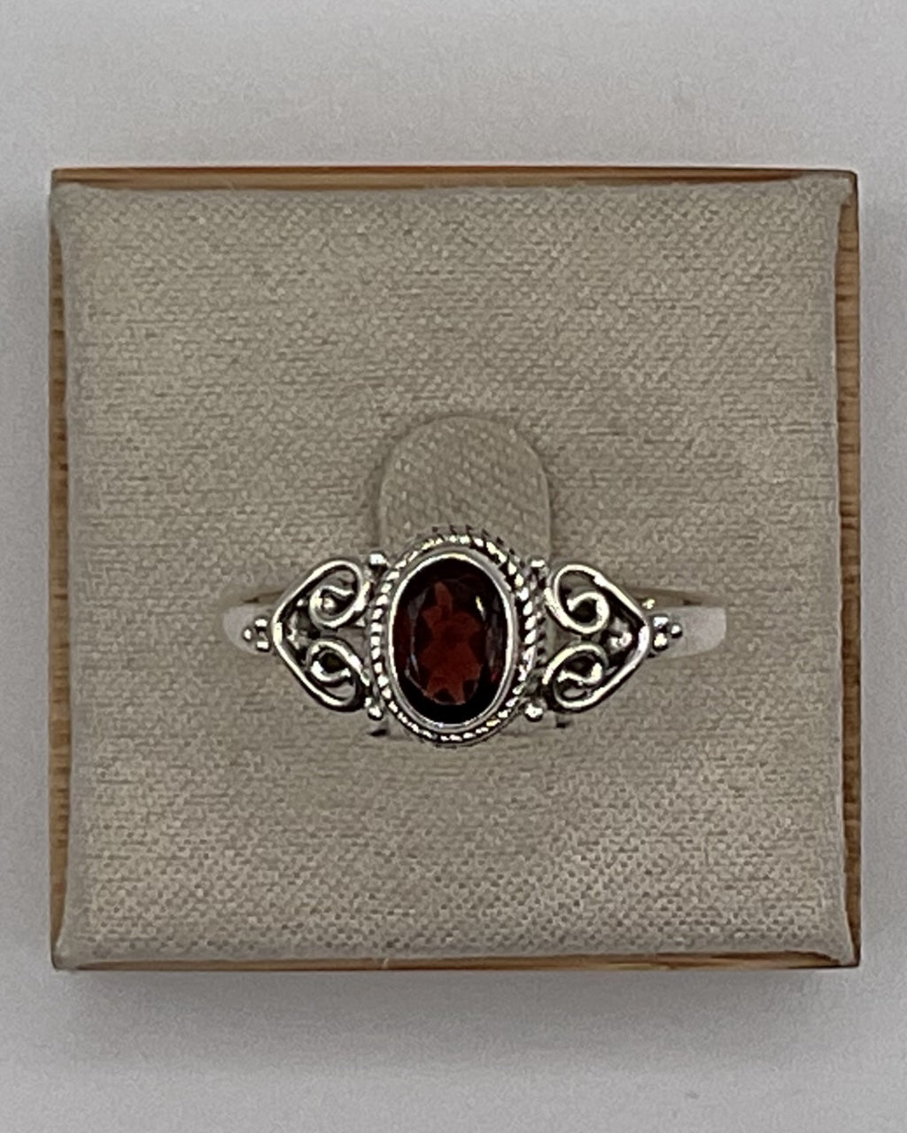 Bling Collection - Garnet Gemstone Ring (Sterling)