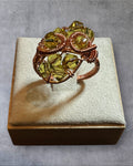 Green Crystal Wire Wrapped Ring (Size 8)