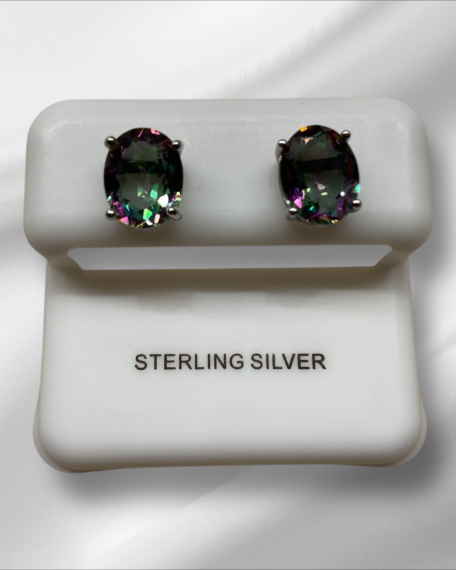 Bling Collection - Mystic Topaz Stud Designer Earring (Sterling)