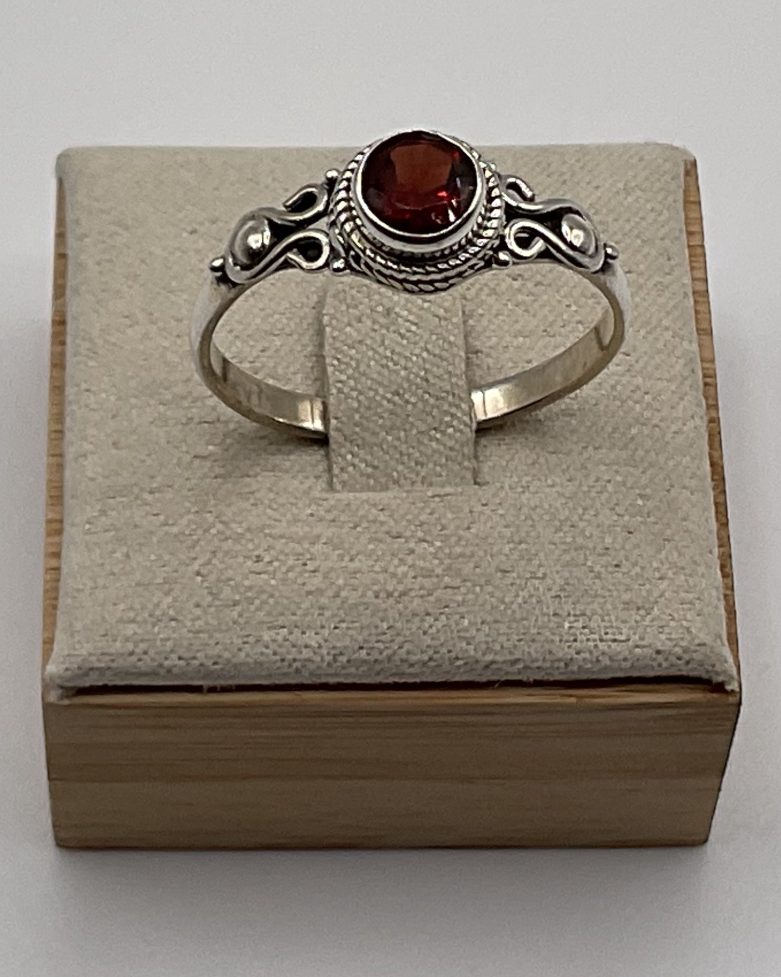 Bling Collection - Garnet Gemstone Ring (Sterling)