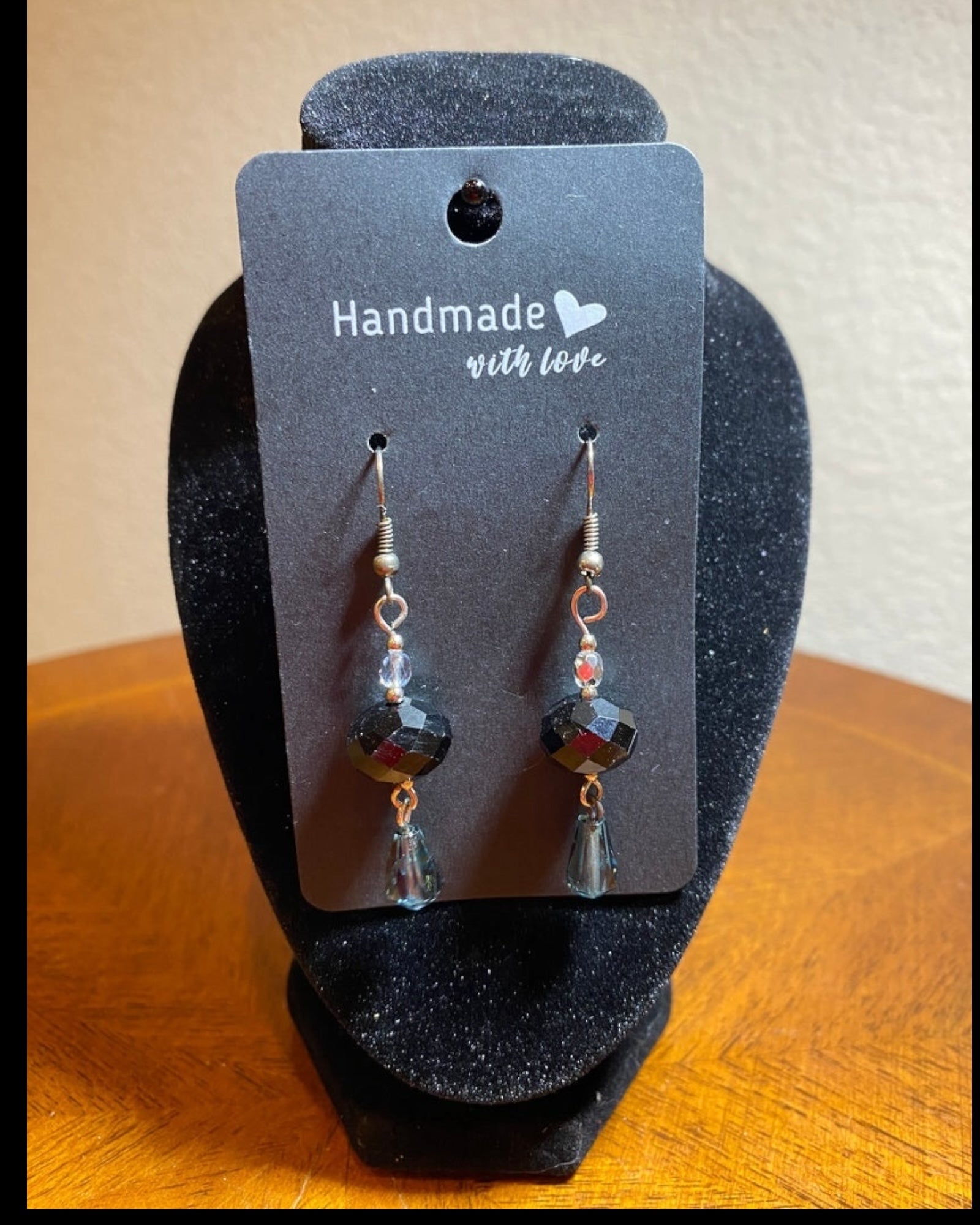 Black Agate & Aquamarine Casual Earrings