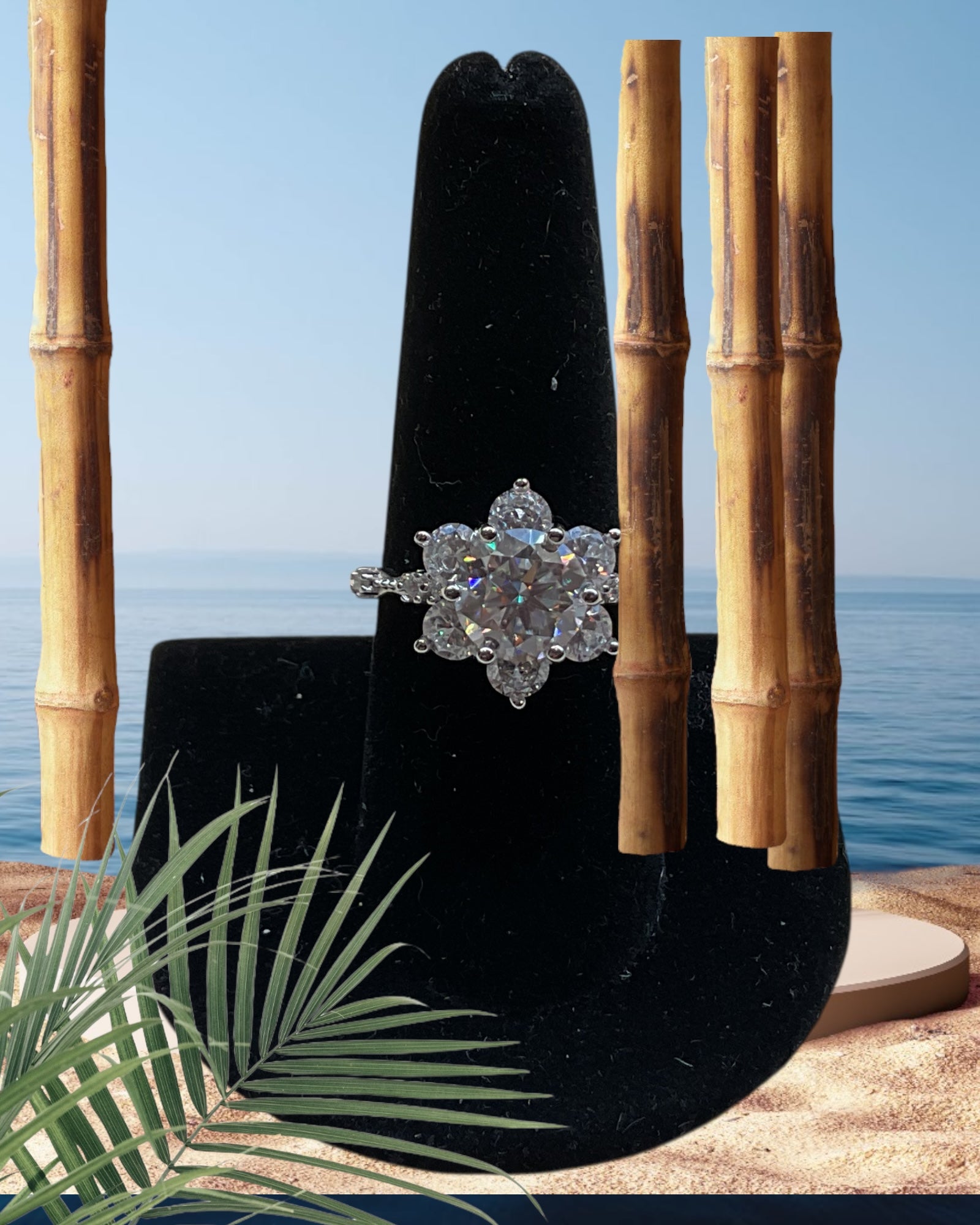 Bling Collection - Moissanite Solitaire Ring (Sterling)