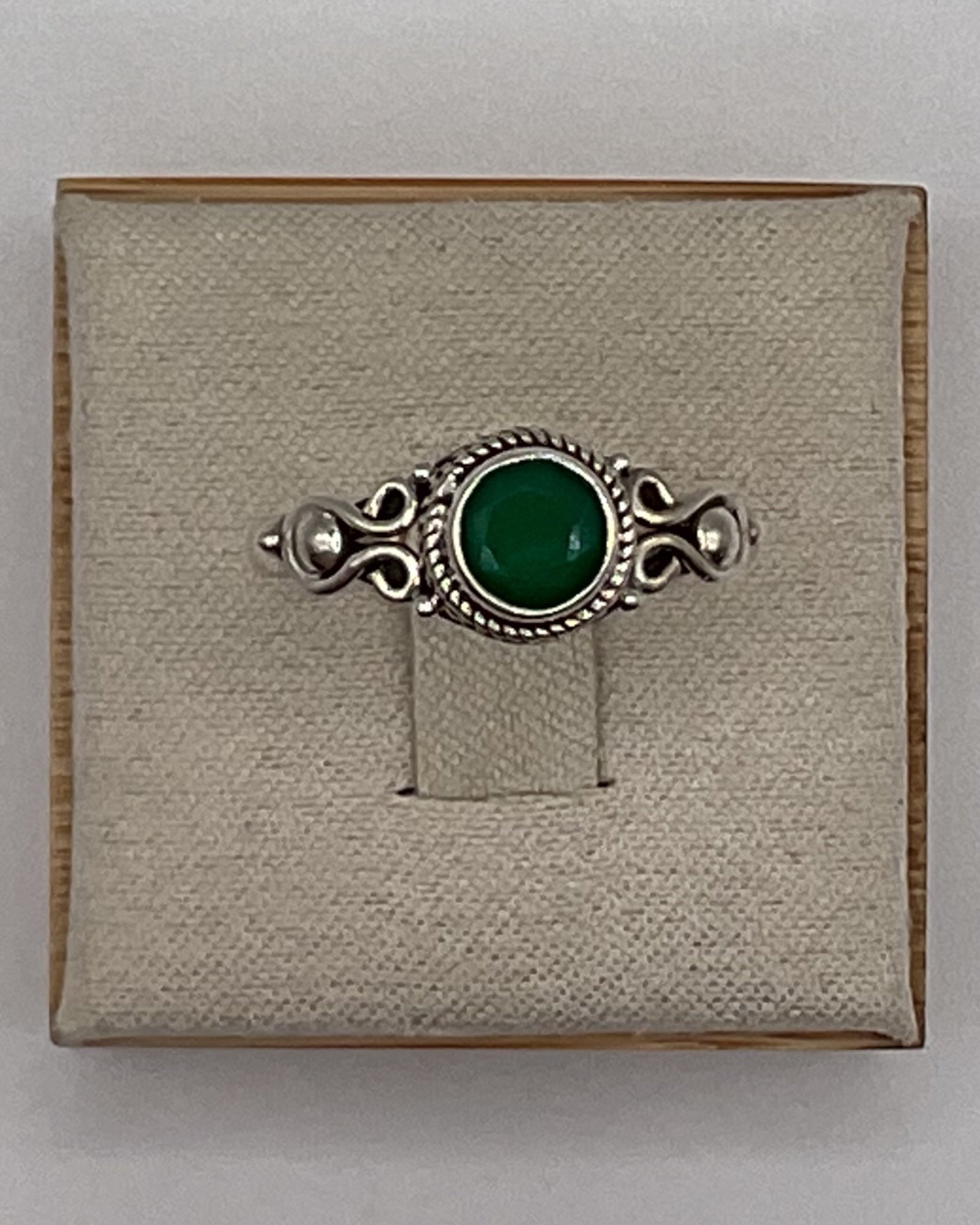 Bling Collection - Green Onyx Gemstone Ring (Sterling)