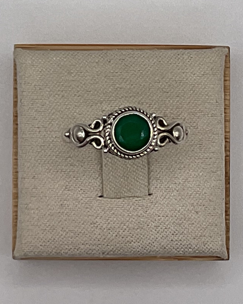 Bling Collection - Green Onyx Gemstone Ring (Sterling)