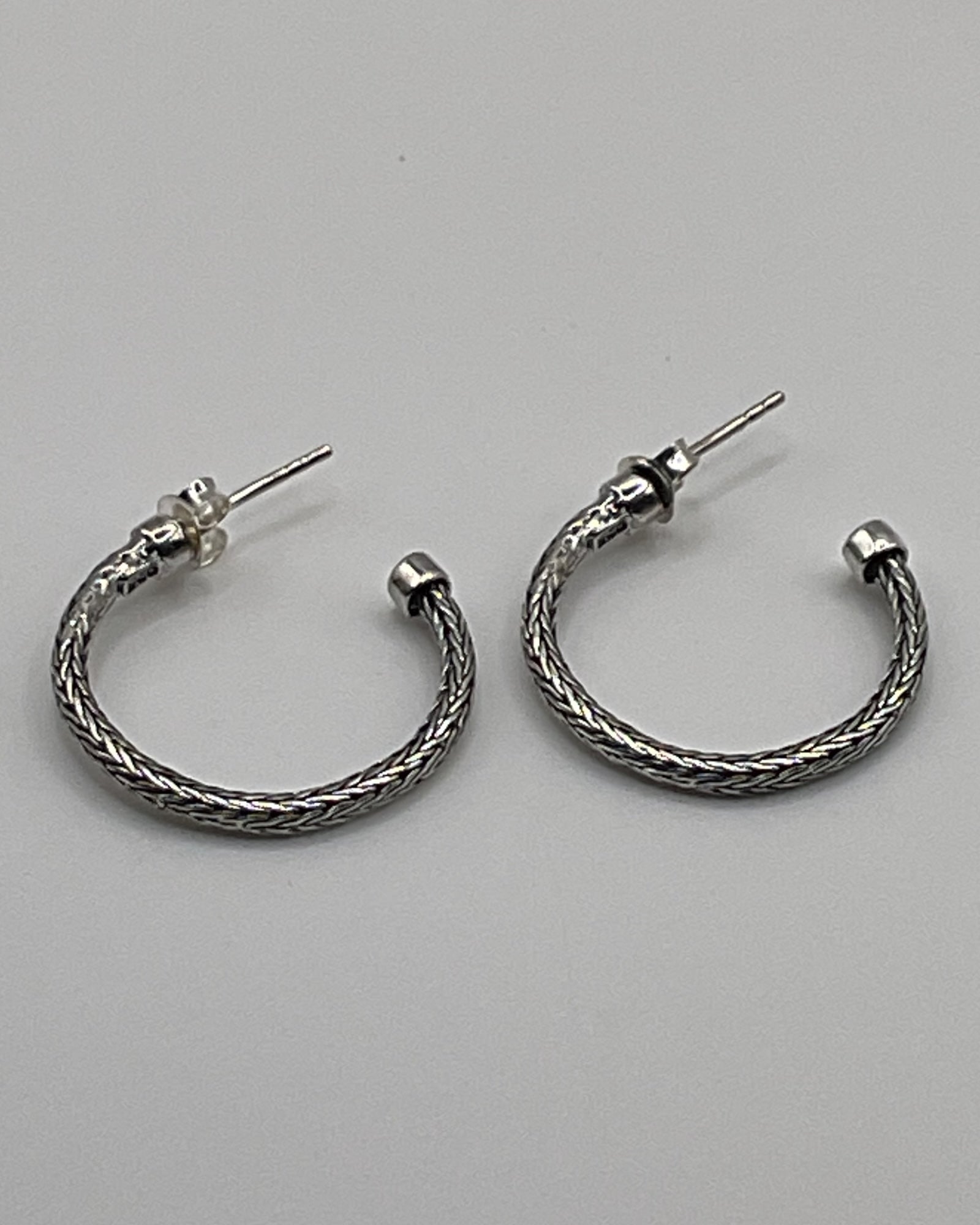 Bling Collection - Bali Stud Hoops Designer Earrings (Sterling)