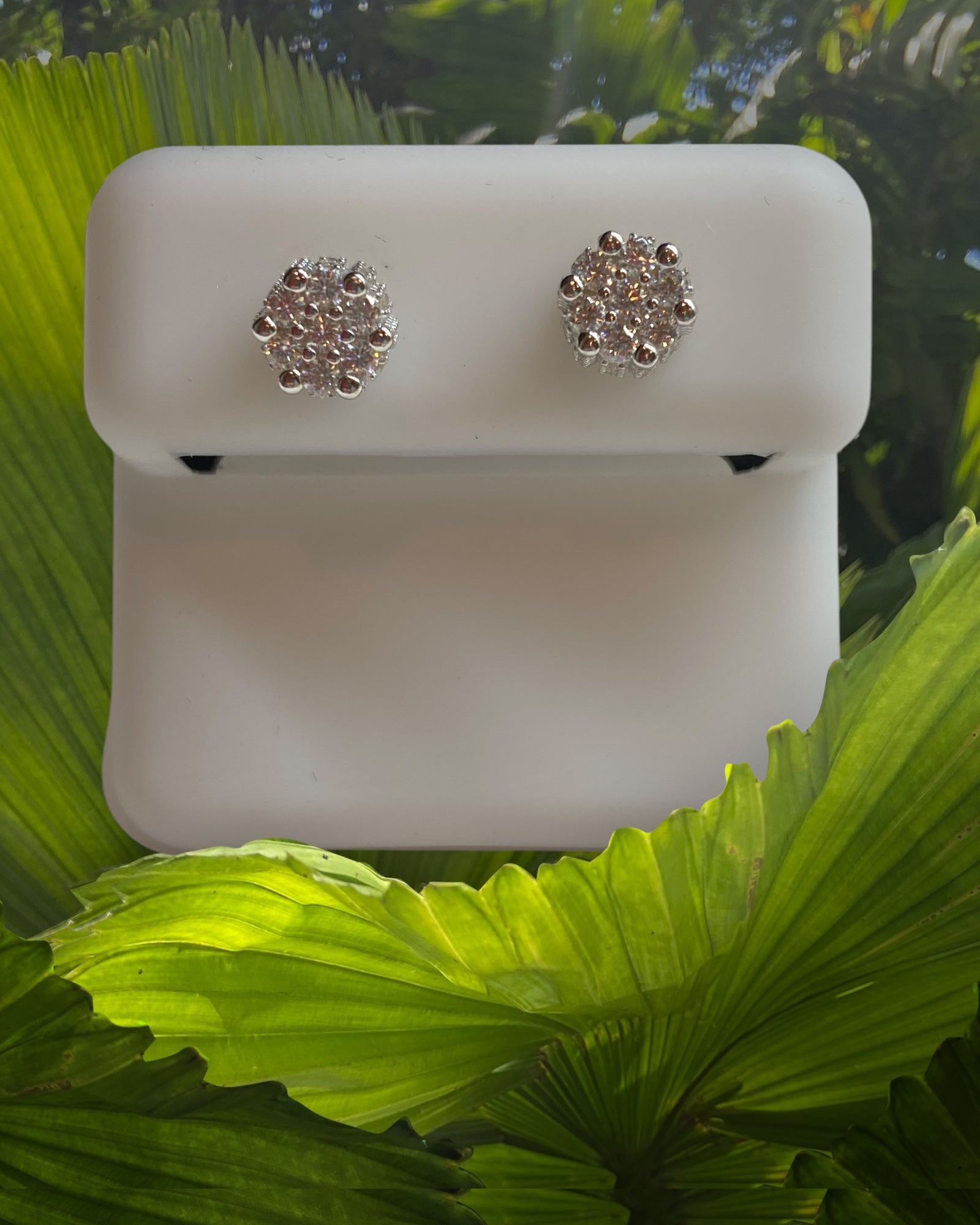 Bling Collection - Moissanite Stud Designer Earrings (Sterling)