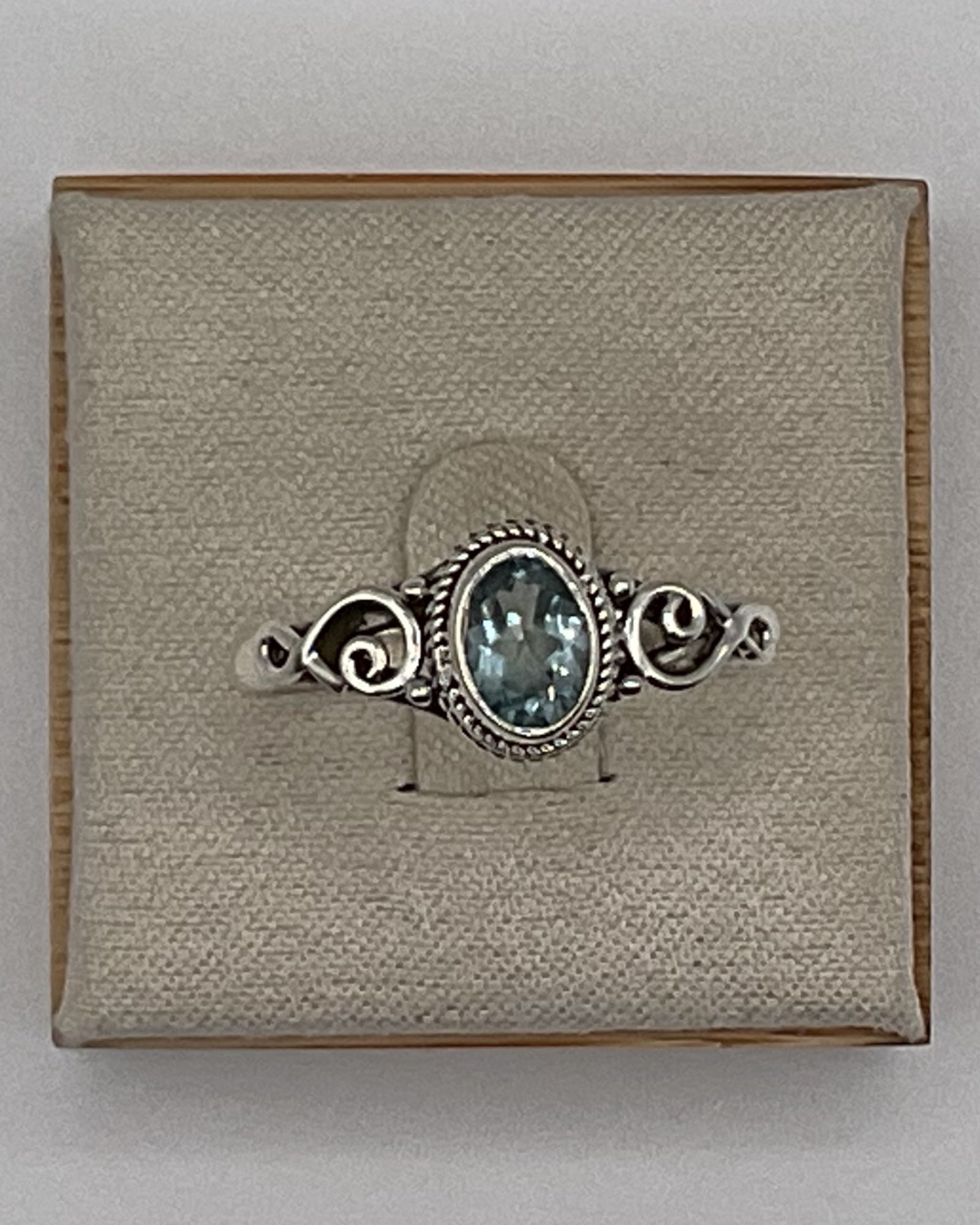 Bling Collection - Blue Topaz Gemstone Ring (Sterling)
