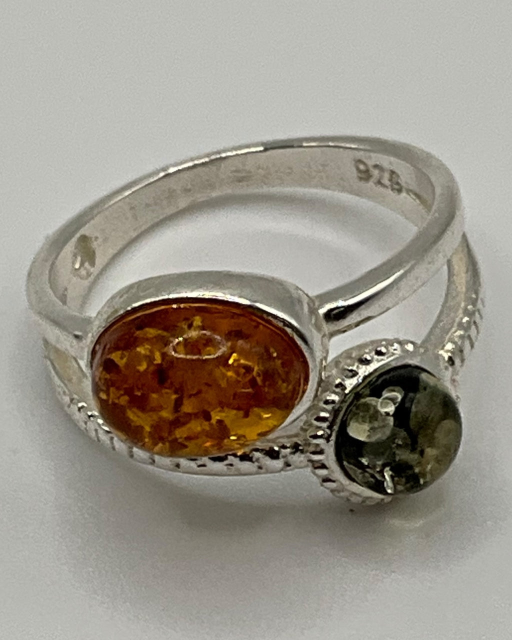 Bling Collection - Baltic Amber Gemstone Ring (Sterling)