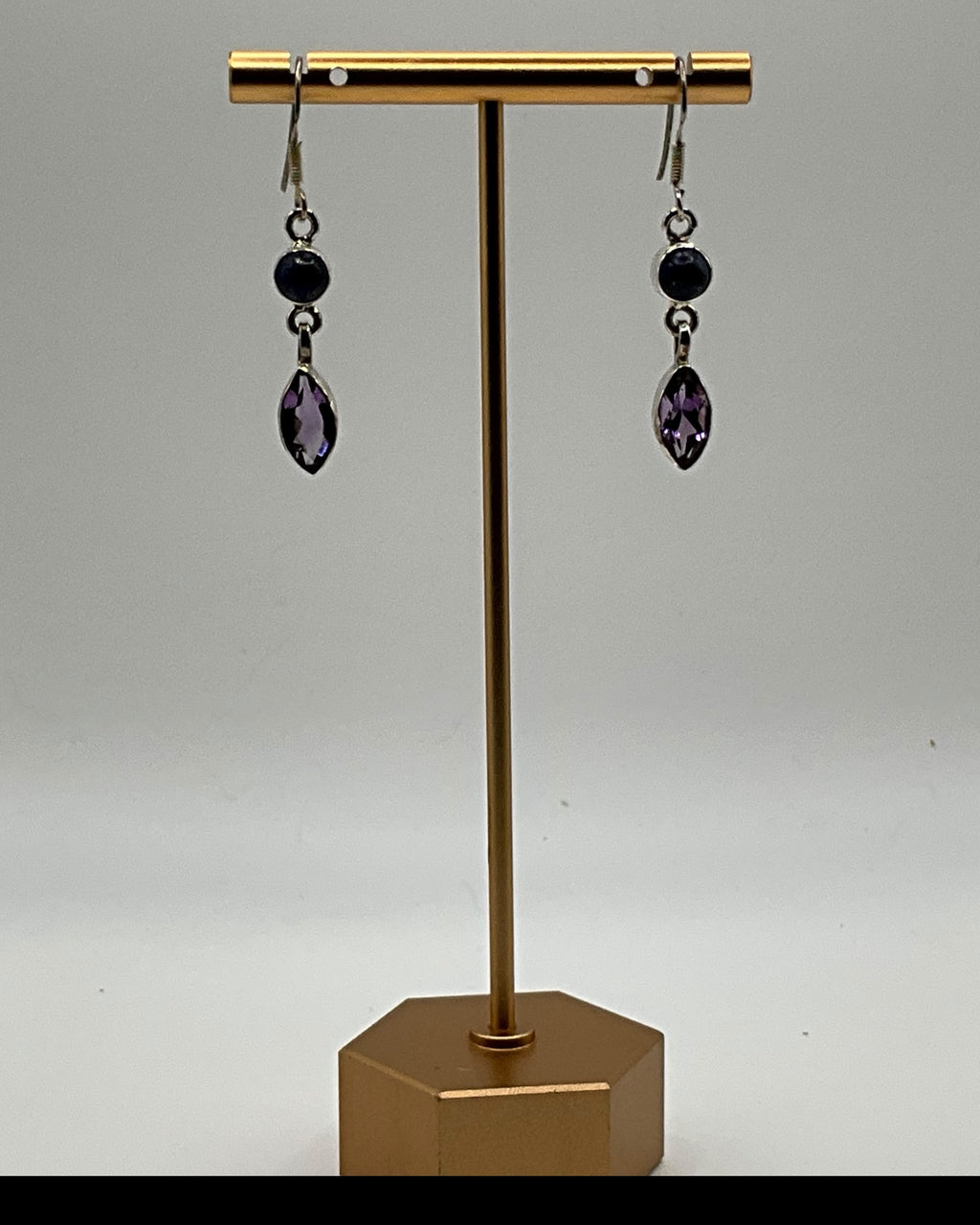 Bling Collection - Amethyst Designer Earring - (Sterling)