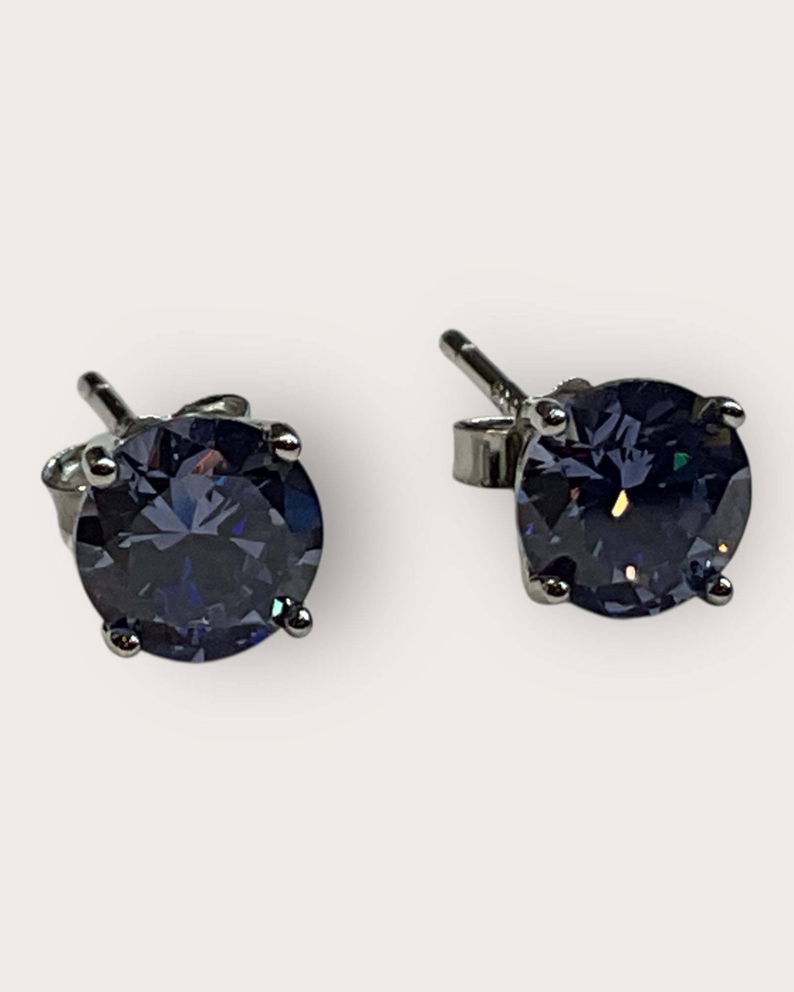 Bling Collection - Tanzanite Stud Designer Earring (Cubic Zirconia) (Sterling)