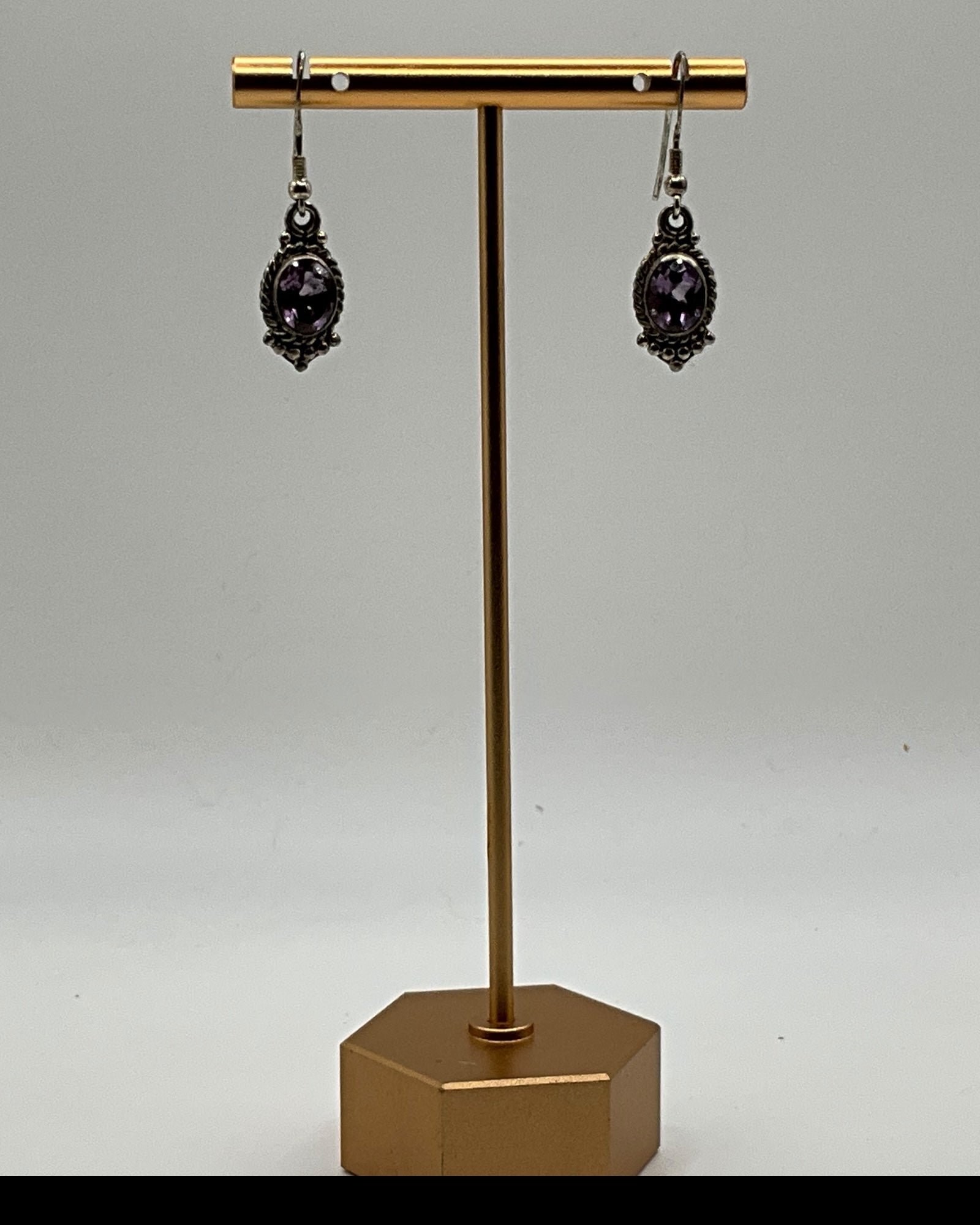 Bling Collection - Amethyst Designer Earring - (Sterling)
