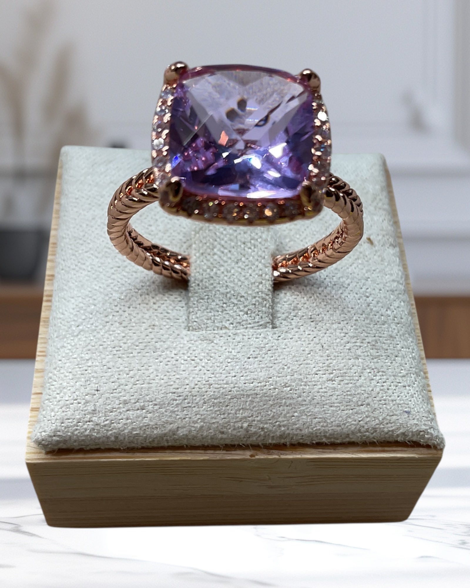 Bling Collection - Pink Sapphire Gemstone Ring (Cubic Zirconia) (Sterling)