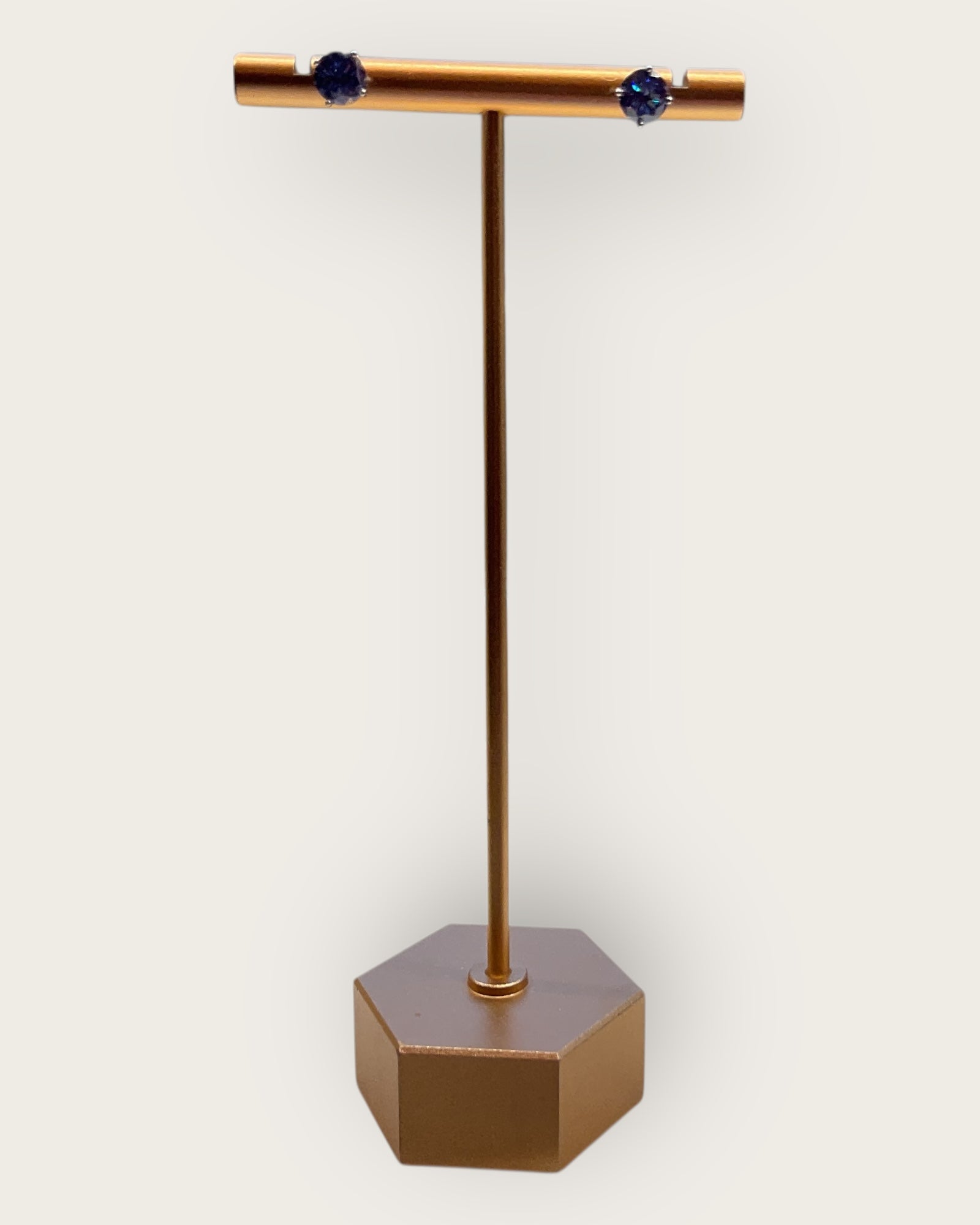 Bling Collection - Tanzanite Stud Designer Earring (Cubic Zirconia) (Sterling)