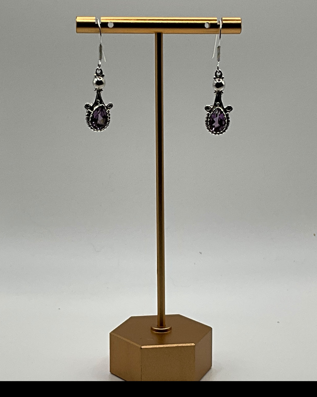 Bling Collection - Amethyst Designer Earring - (Sterling)