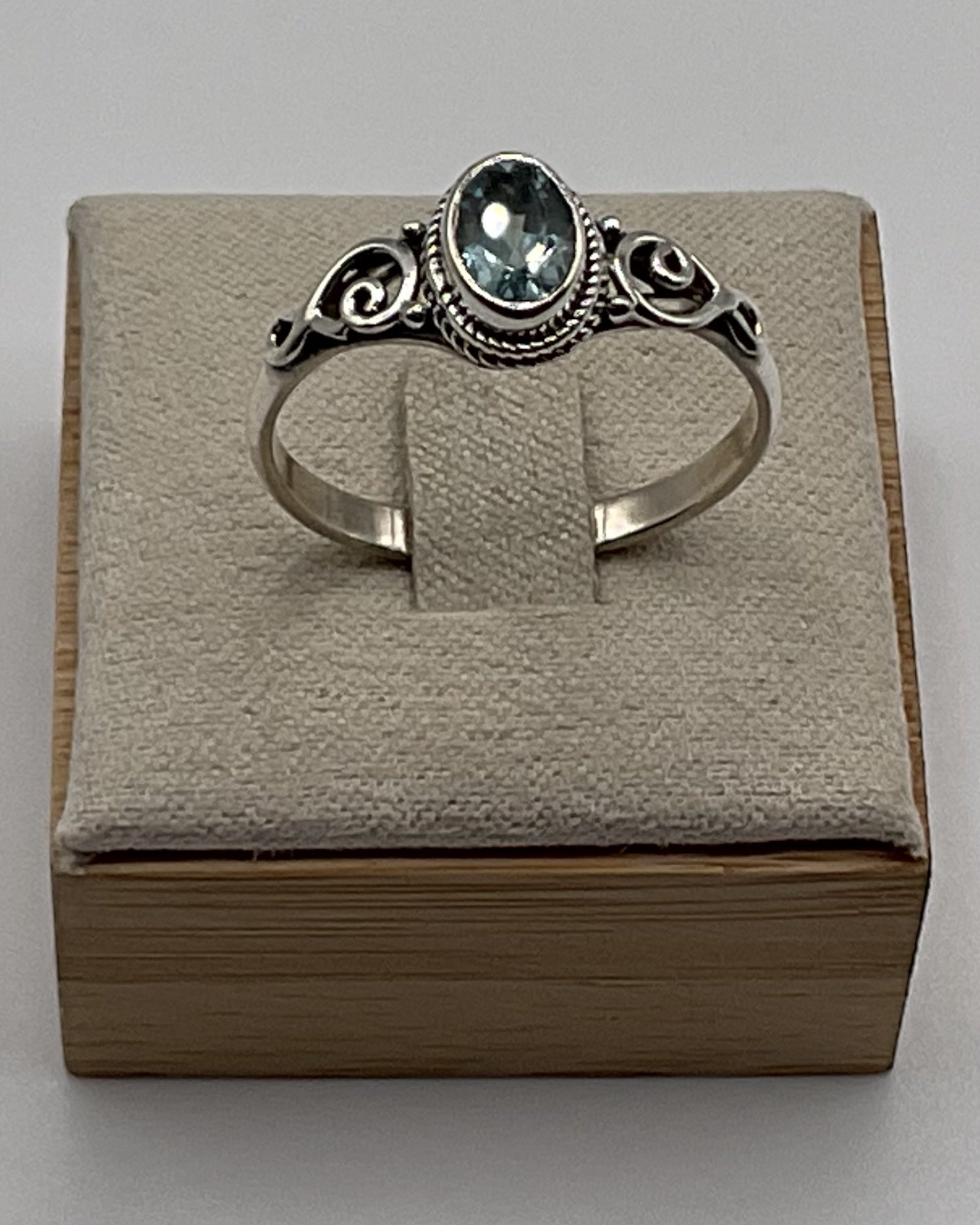Bling Collection - Blue Topaz Gemstone Ring (Sterling)