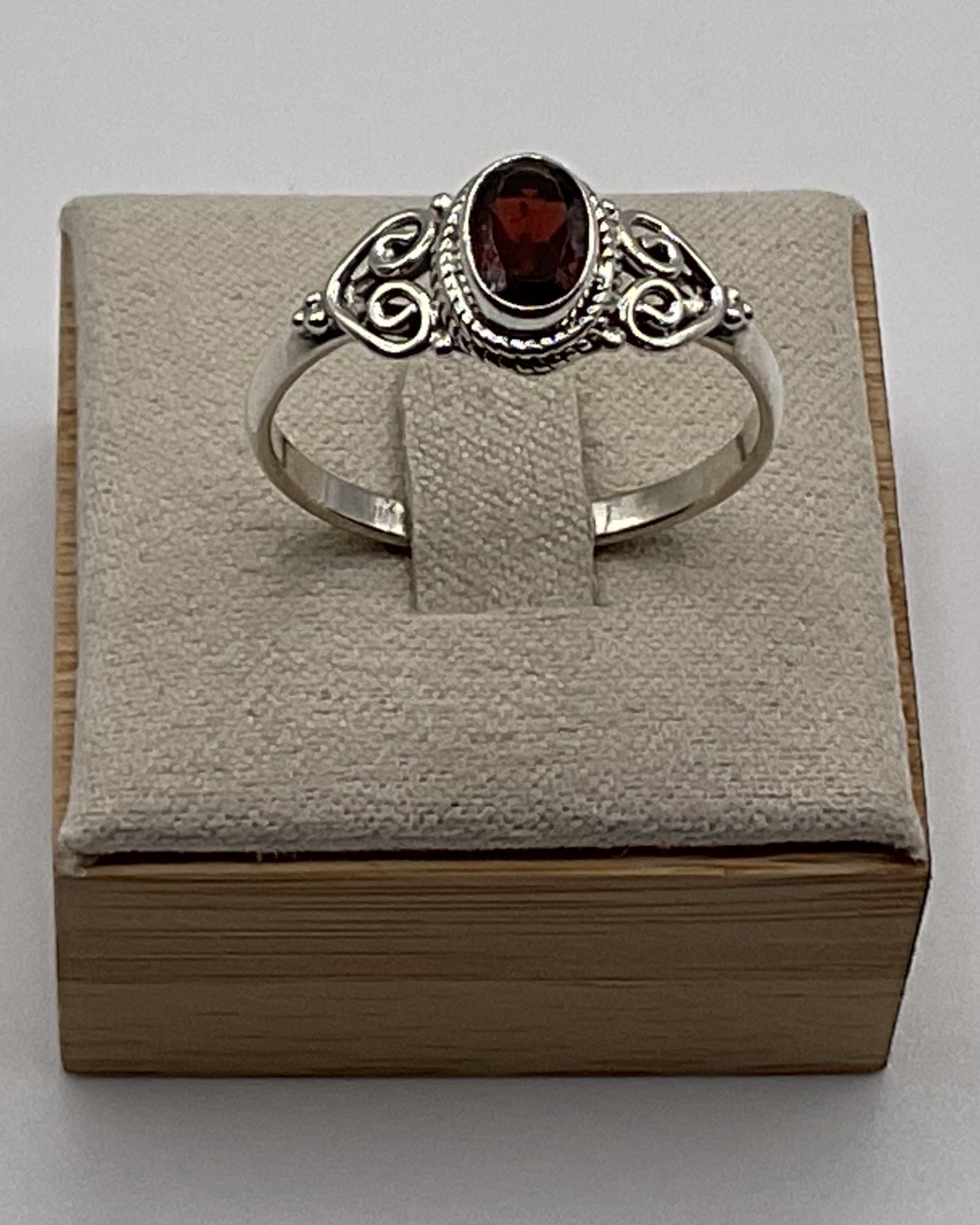 Bling Collection - Garnet Gemstone Ring (Sterling)