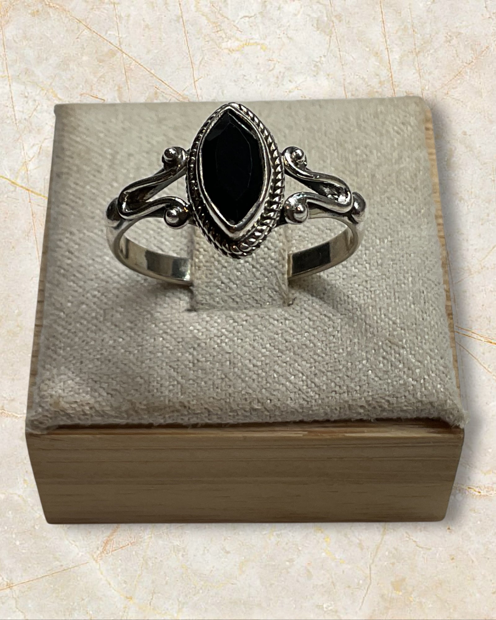 Bling Collection - Onyx Gemstone Ring (Sterling)