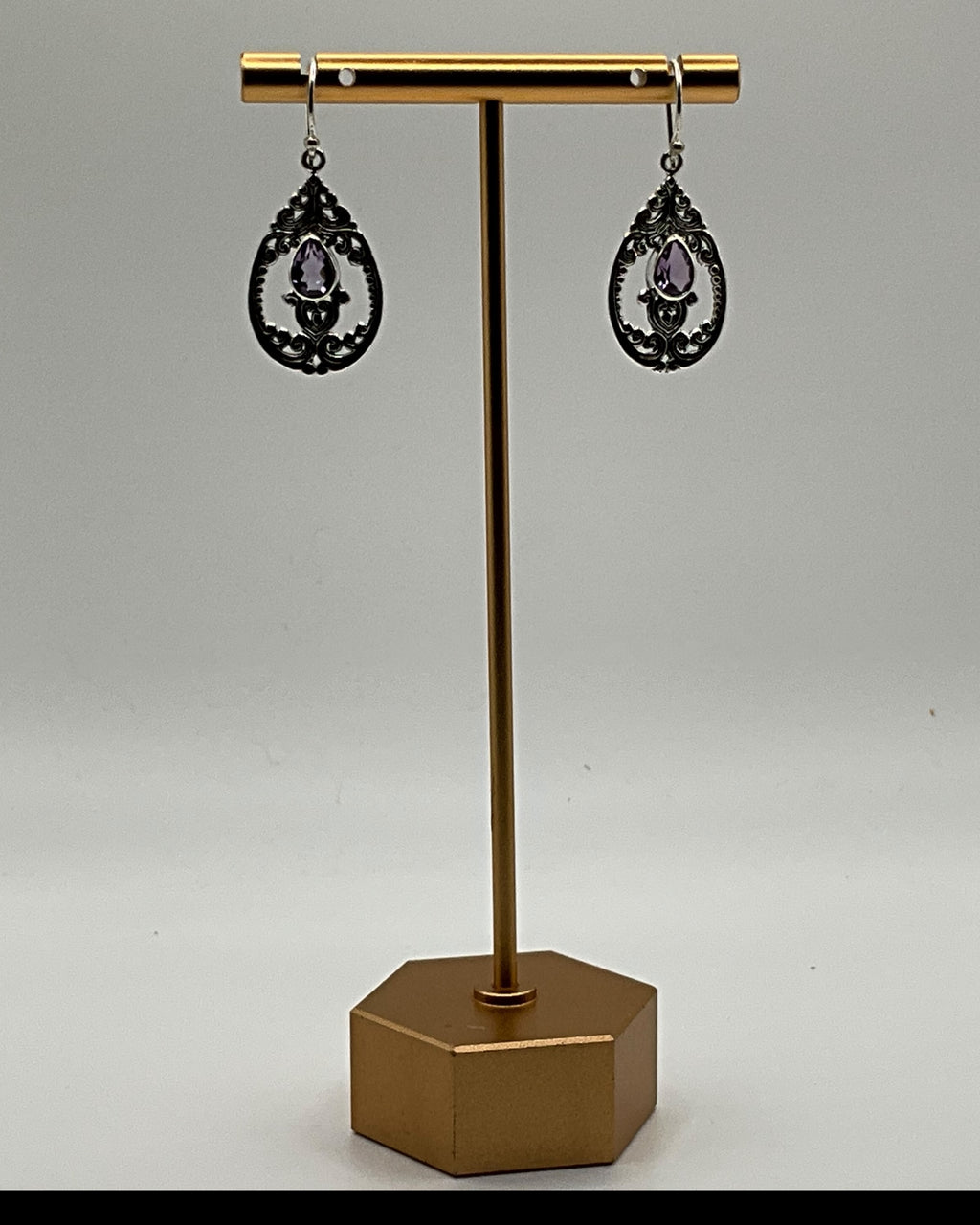 Bling Collection - Amethyst Designer Earring - (Sterling)