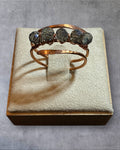 Blue Crystal Bypass Wire Wrapped Ring (Size 7)