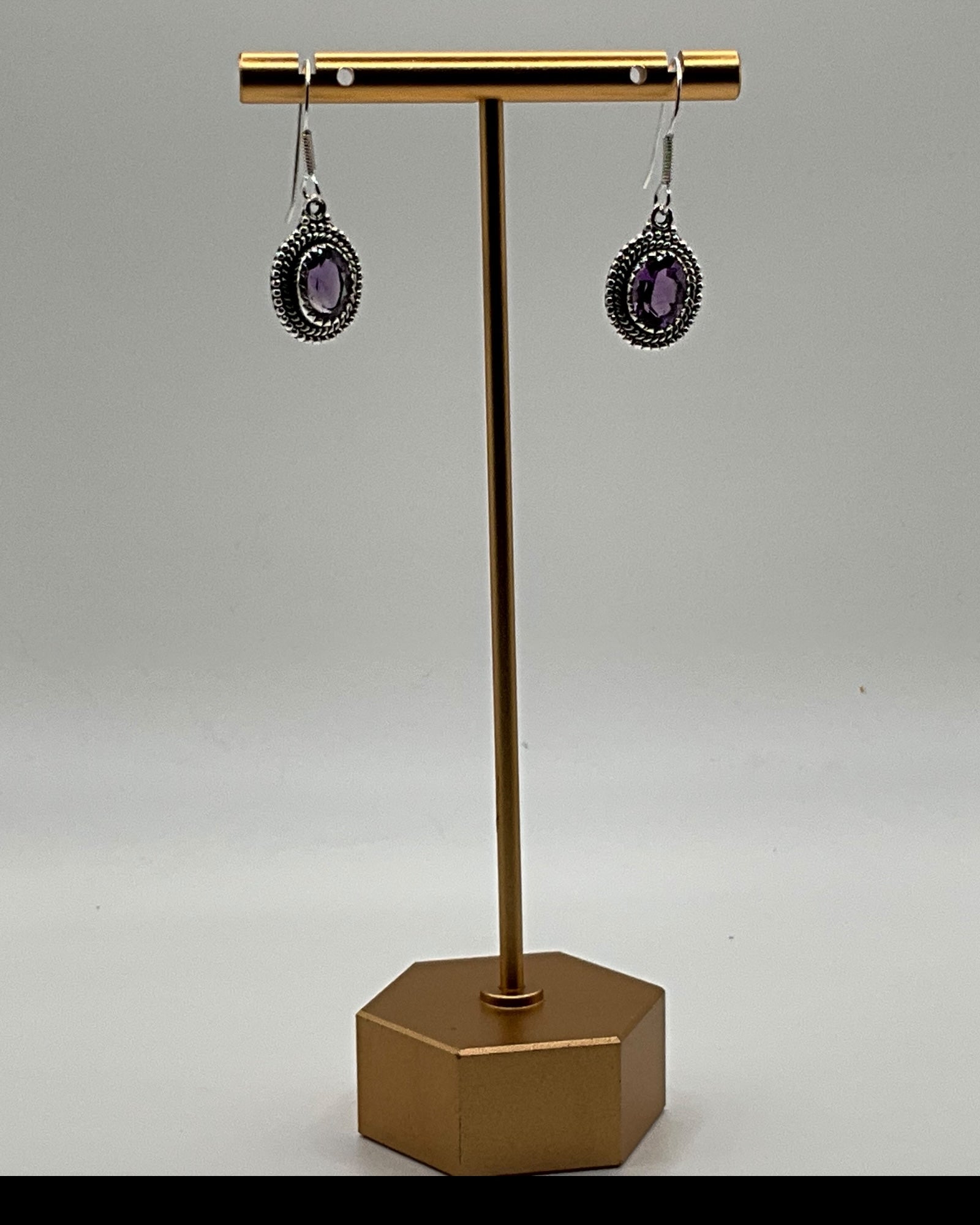 Bling Collection - Amethyst Designer Earring - (Sterling)