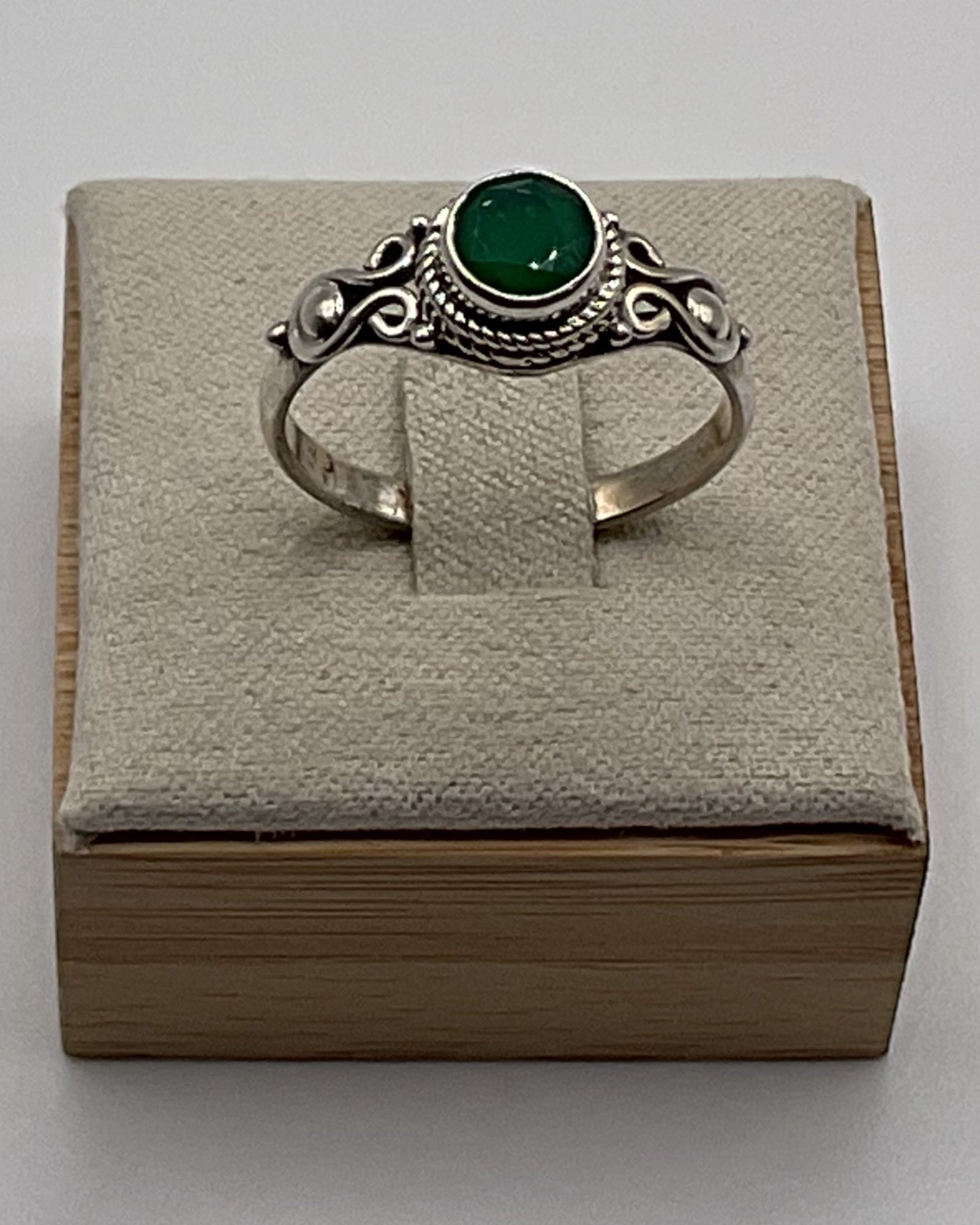 Bling Collection - Green Onyx Gemstone Ring (Sterling)