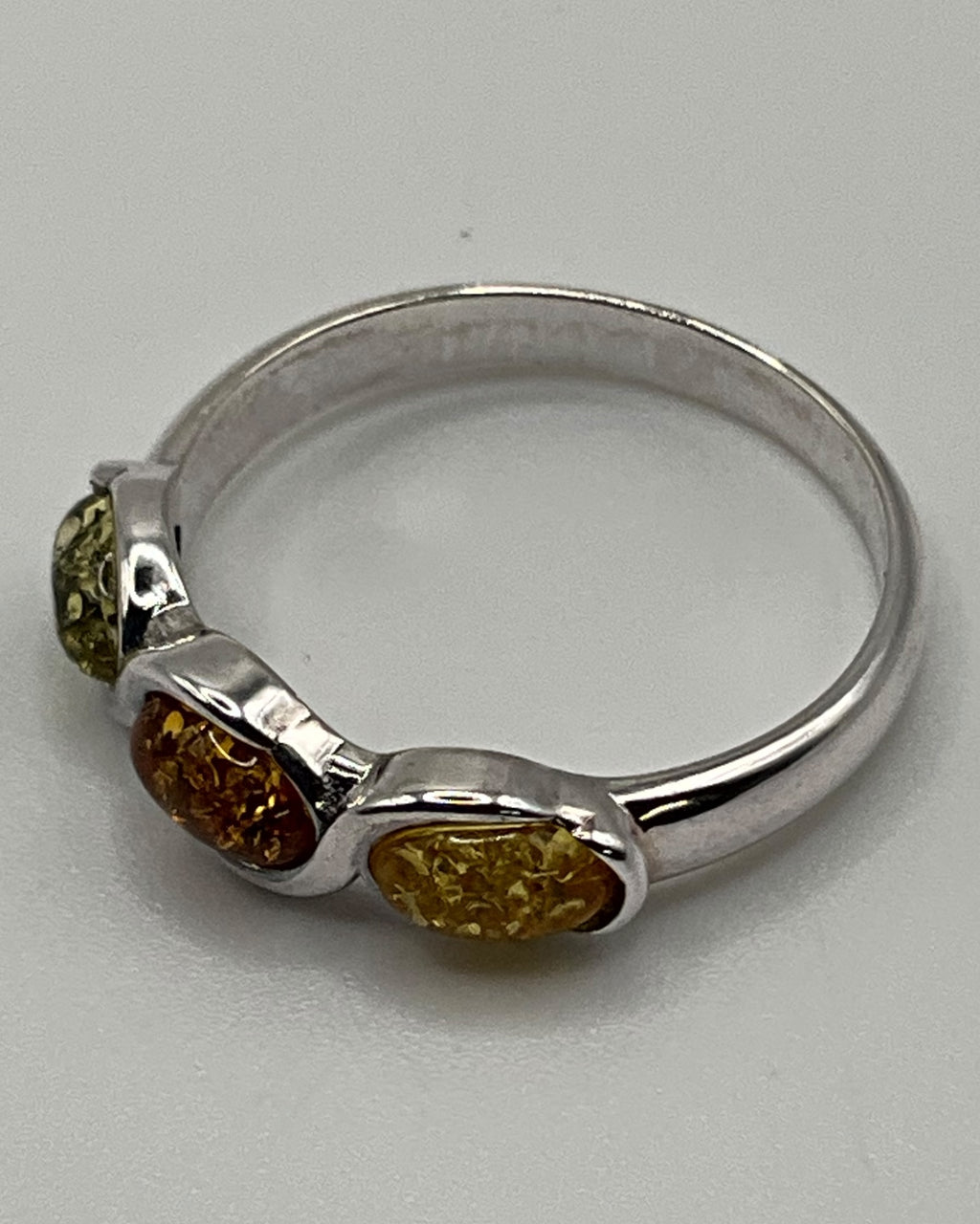 Bling Collection - Baltic Amber Gemstone Ring (Sterling)