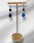 Bling Collection - Blue Teardrop Designer Earrings (Sterling)
