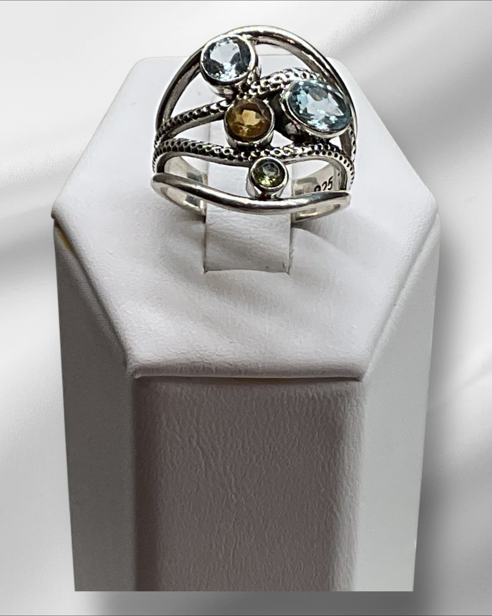 Bling Collection - Blue Topaz Gemstone Ring (Sterling)