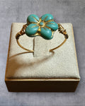 Czech Glass Flower Wire Wrapped Ring (Size 8)