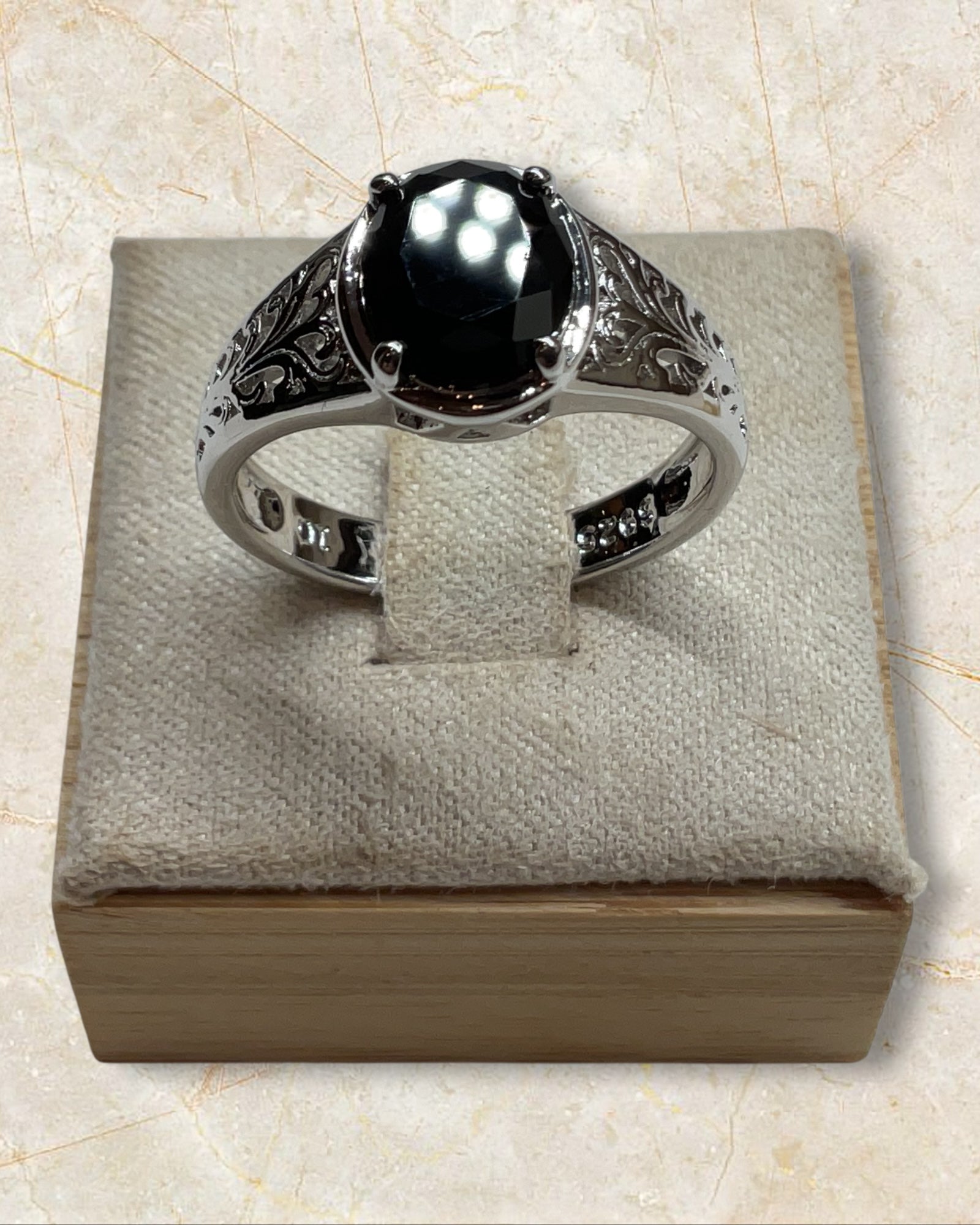 Bling Collection - Onyx Gemstone Ring (Sterling)