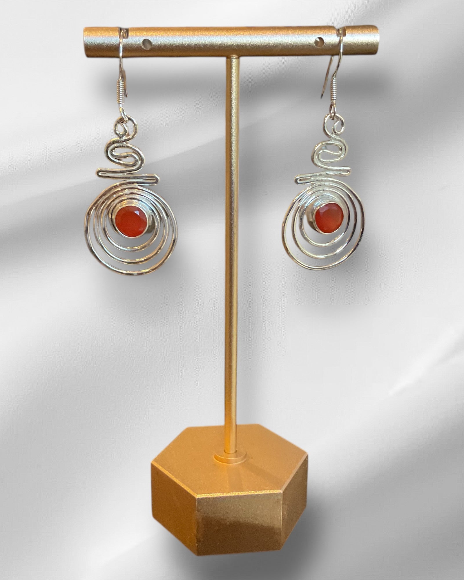 Bling Collection - Carnelian Designer Earrings (Sterling)