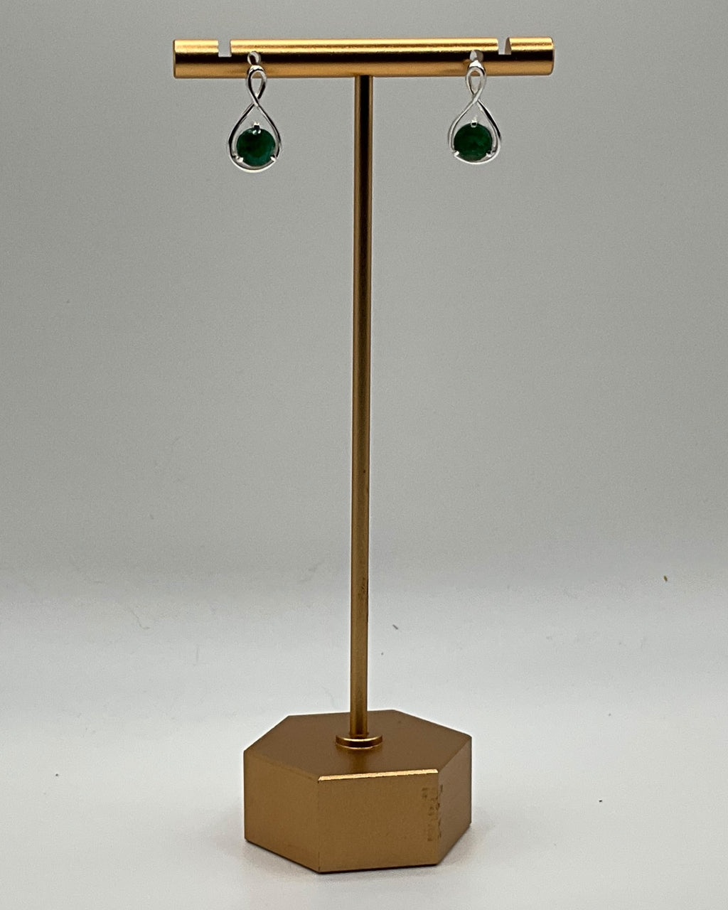 Bling Collection - Emerald Stud Designer Earring (Sterling)