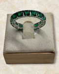 Bling Collection - Emerald Eternity Band Ring (Sterling)