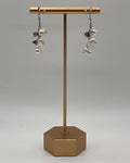 Bling Collection - Freshwater Pearl & Amethyst Designer Earrings (Sterling)
