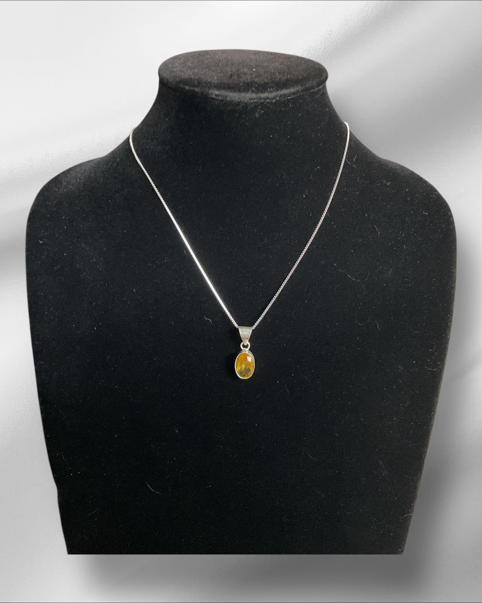 Bling Collection - Citrine Dainty Necklace (Sterling)