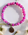 Dyed Agate & Silver Bracelet (stretch)