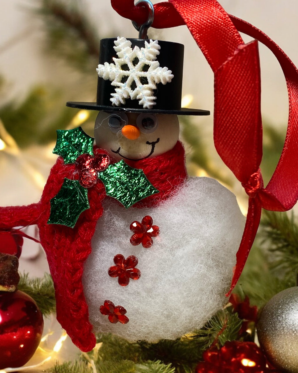 Cork, Puff and Wooden Ball Snowmen