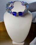 Blue & Purple Glass Cube Bracelet