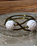 Bronze Infinity & Lava Beads Wire Wrapped Ring (Size 8)