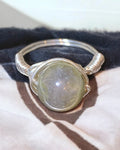 Grey Agate Wire Wrapped Ring (Size 7)