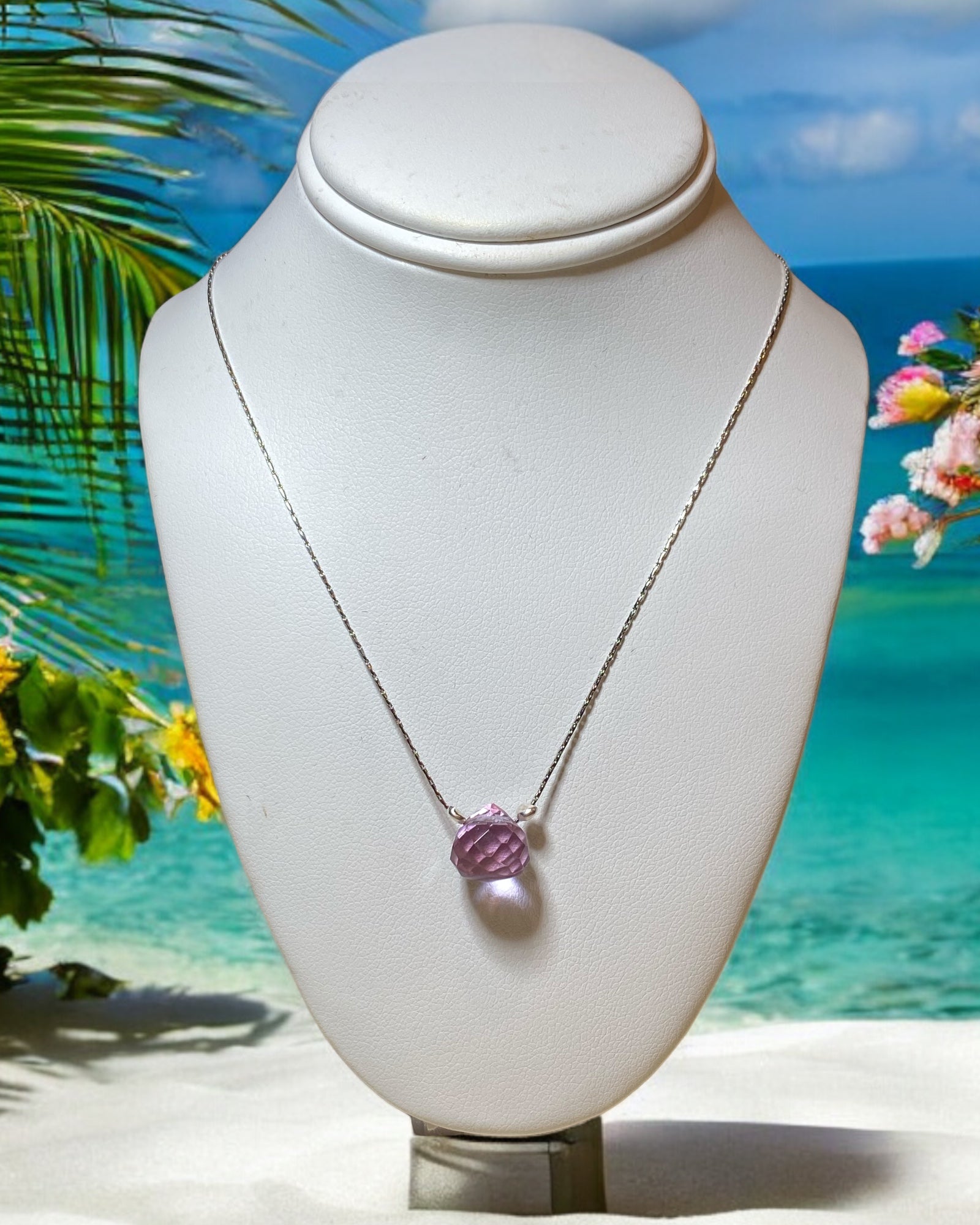 Lilac Facet Crystal Dainty Necklace